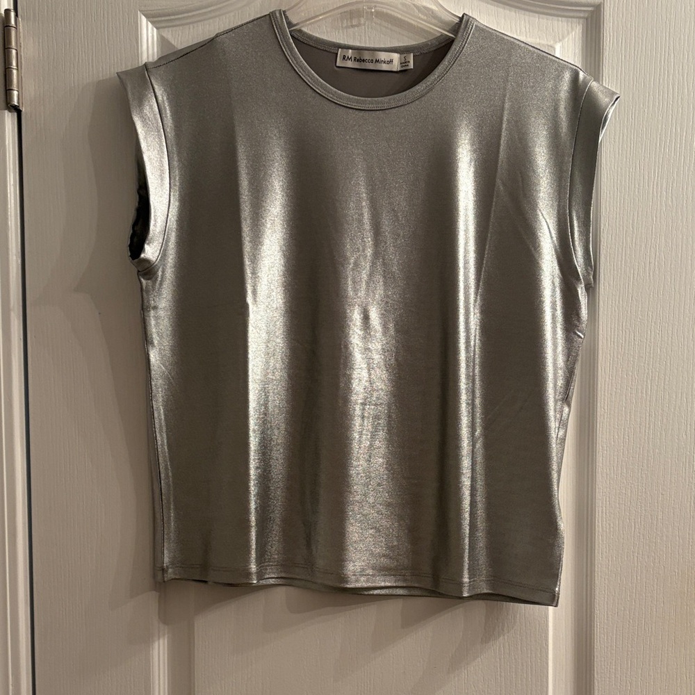 NWOT Rebecca Minkoff Silver MuscleTee